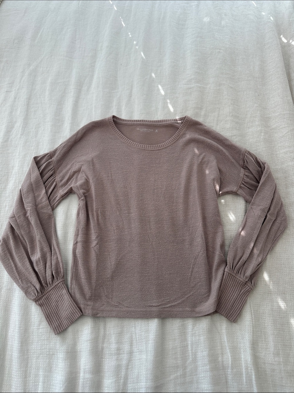 Abercrombie & Fitch Bubble Sleeve Long Sleeve Top - Mauve